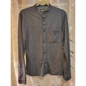 Men Yellowstone Landman Cowboy Western Style Shirt M Black Gray Casual Band